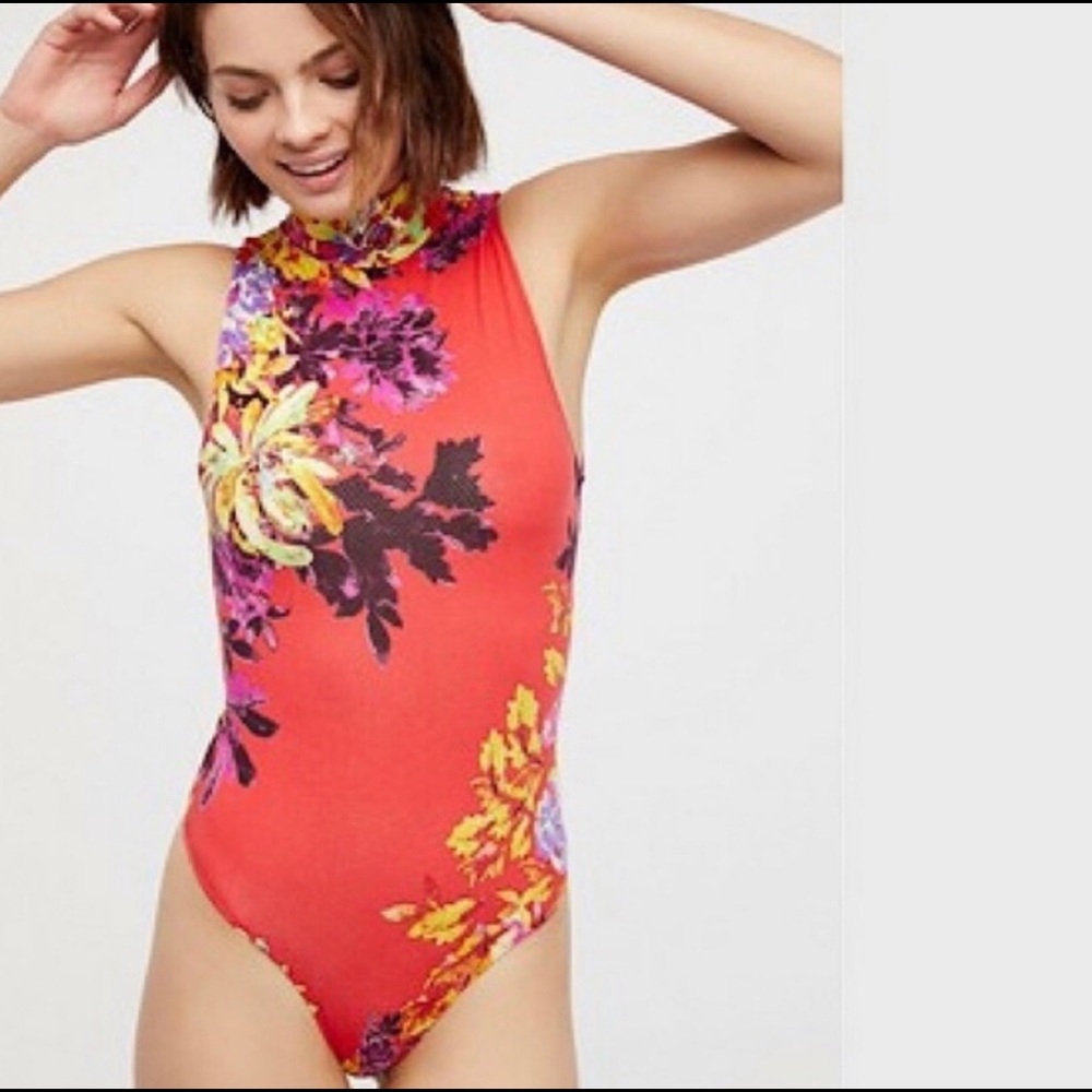 Free people sleeveless mock turtleneck  bodysuit